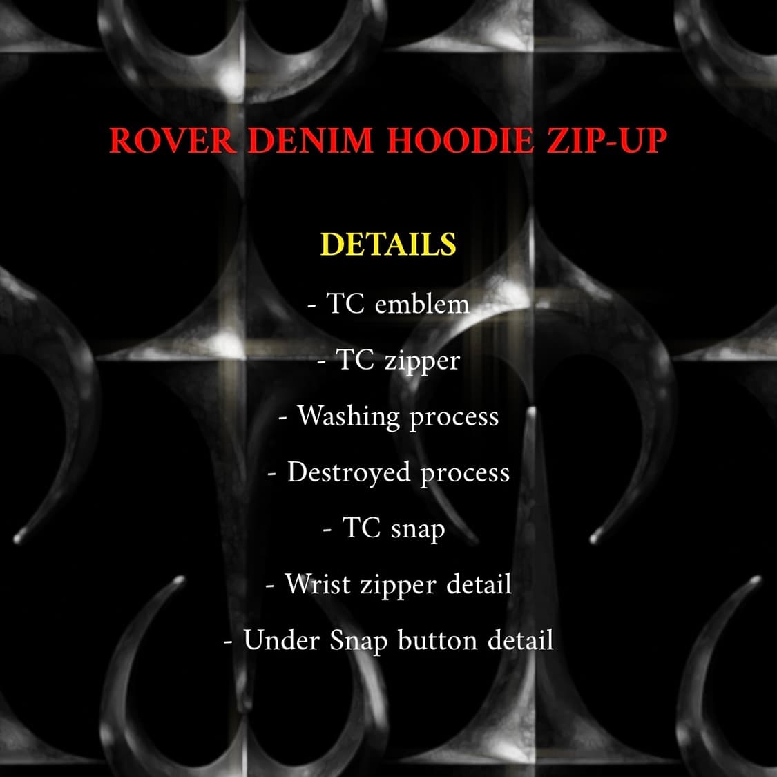 떠그클럽 24ss 데님 후드집업 블랙 [2사이즈] 상품이미지5