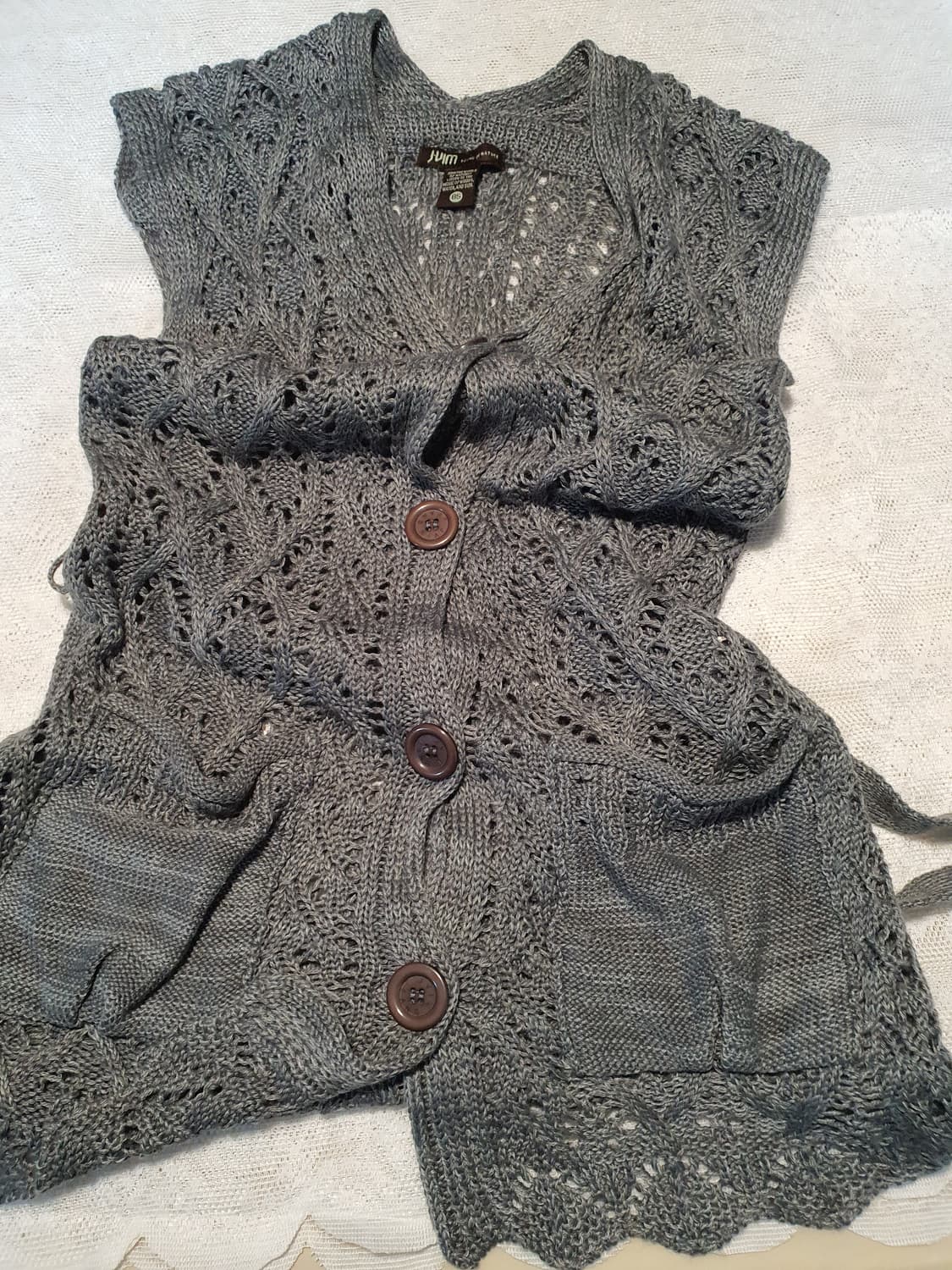 [모리걸] JIUM 회색 니트 조끼 가디건 상품이미지5
