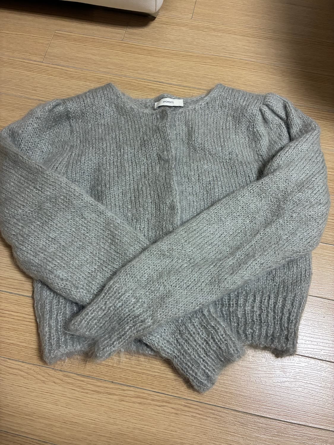 amomento new grandma cardigan light grey 상품이미지4
