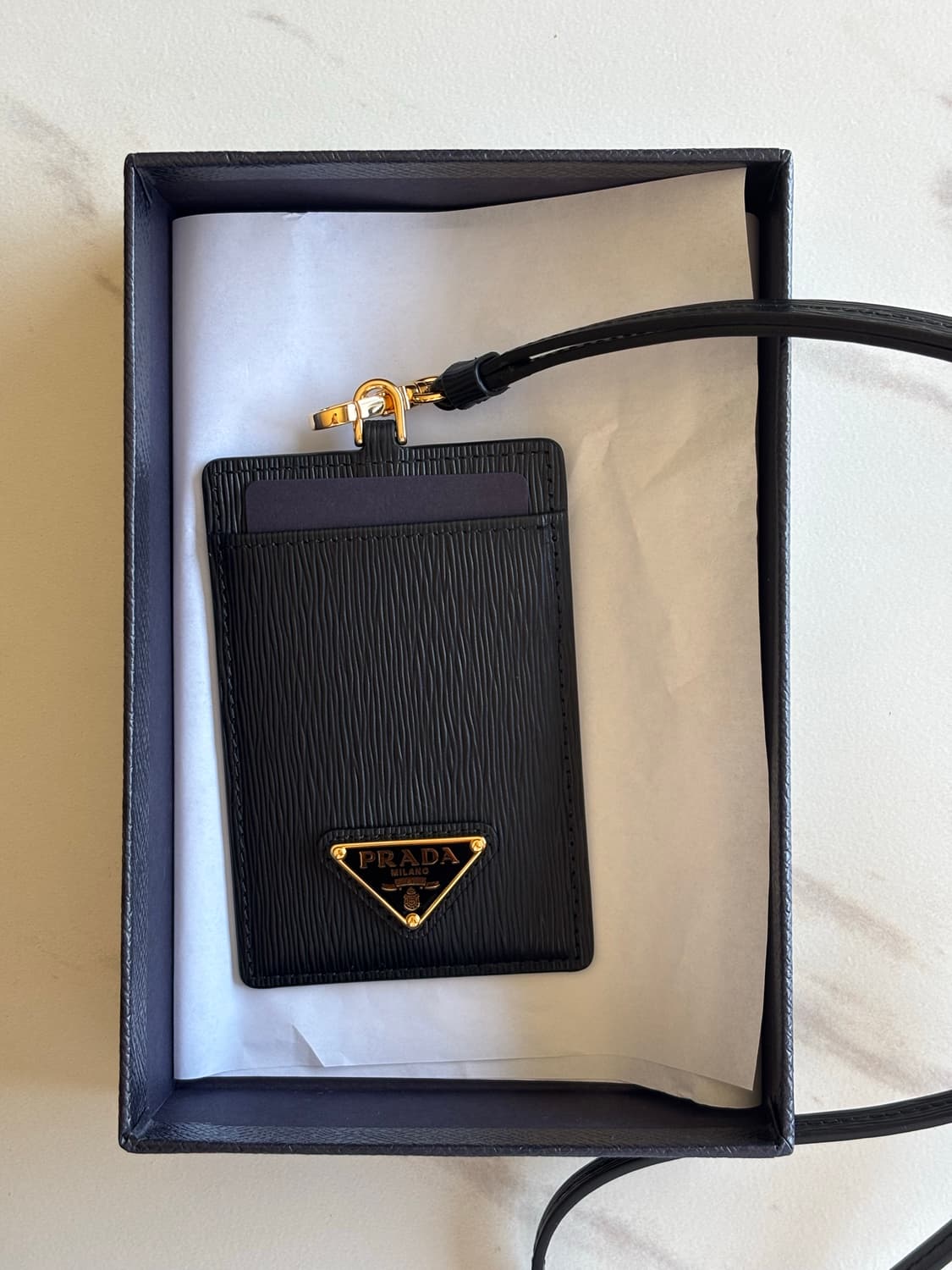 프라다 카드지갑 목걸이형 (블랙 금장) 상품이미지2