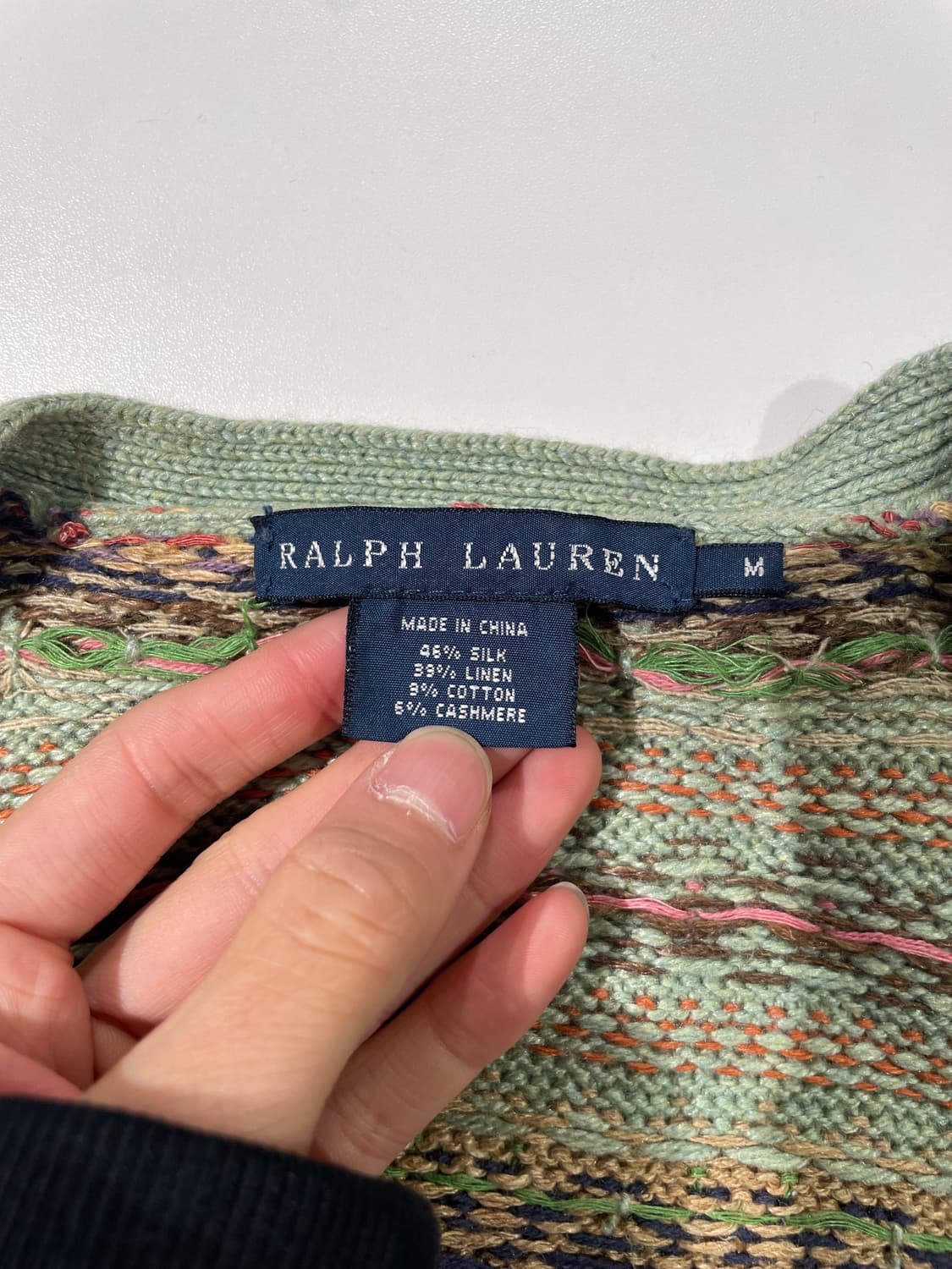 랄프 로렌 피스타치오 페어아일 니트 롱 가디건 상품이미지7