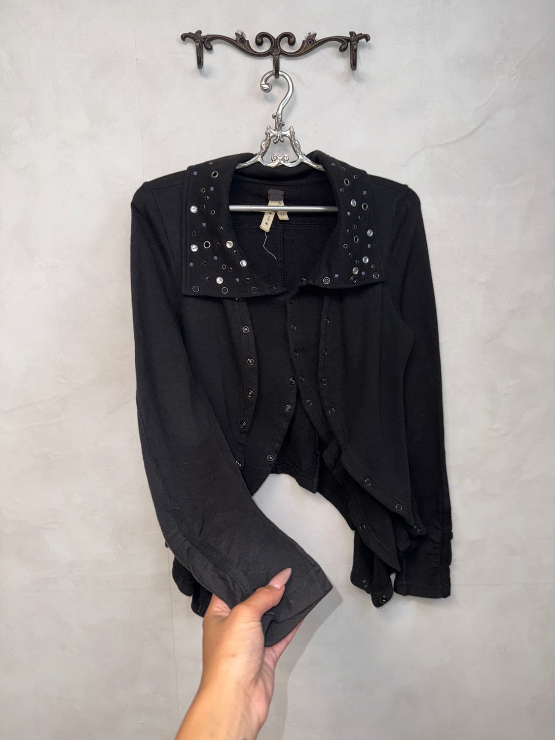Black stud ruffle layered unbalanced jk 상품이미지2