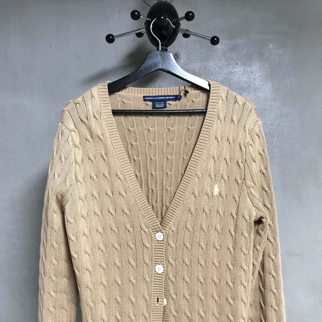 폴로 랄프로렌 케이블 니트 가디건 베이지 XL 상품이미지2