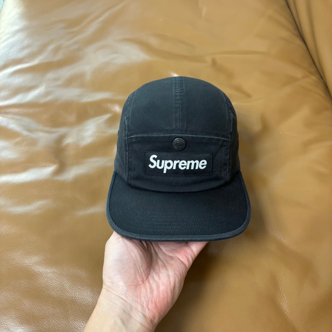 Supreme 슈프림 워시드 블랙 캠프캡 모자 (Washed Black) 상품이미지2