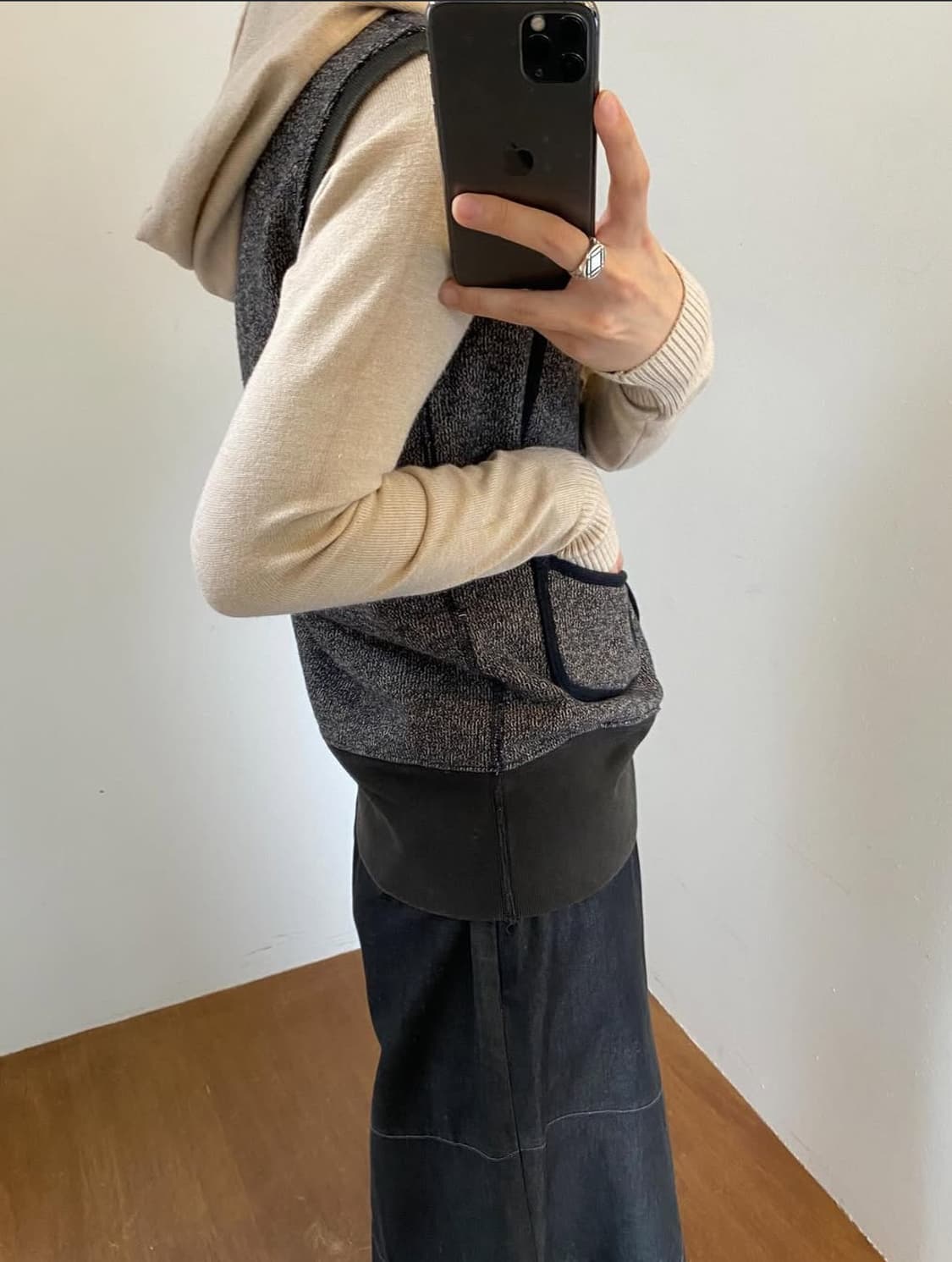 KAPITAL Multipocket Knit Vest Gray khaki 상품이미지2