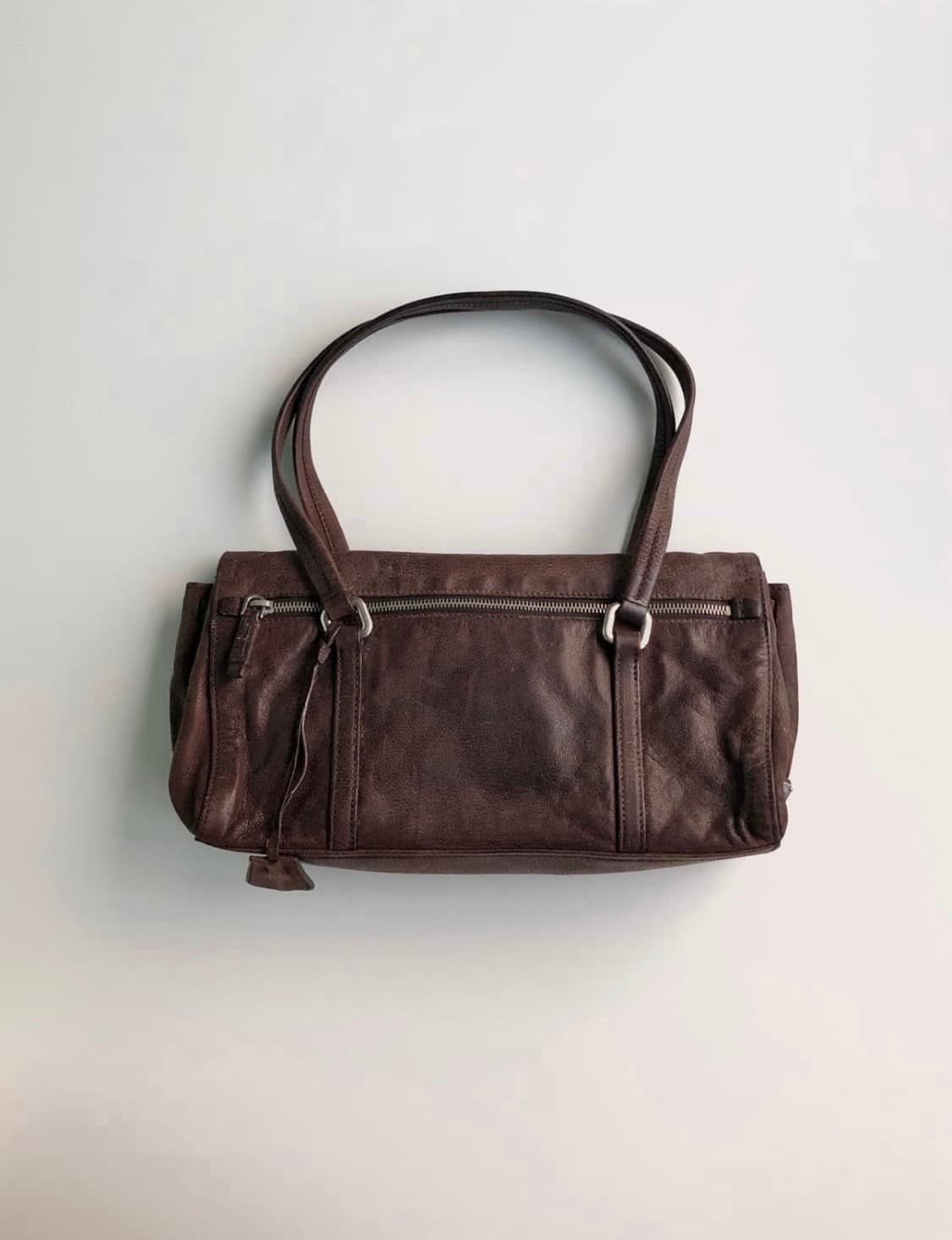 프라다 브라운 레더 숄더백 토트백 상품이미지3