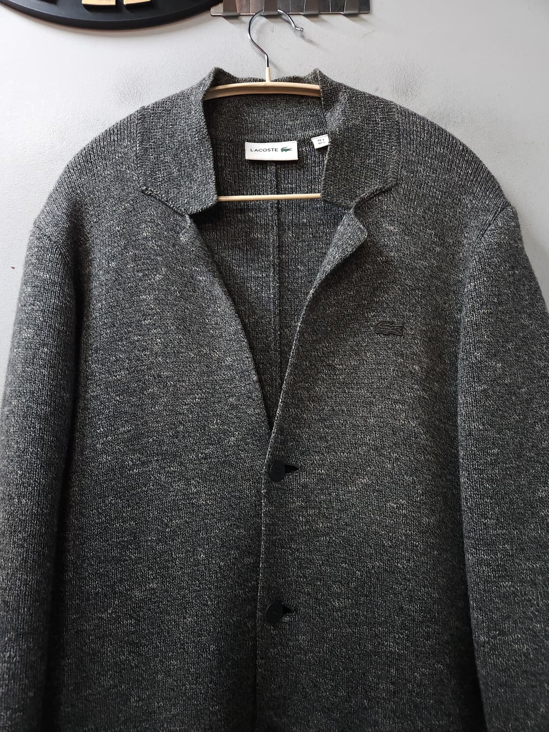 라코스테 테일러드 울 가디건 _ 차콜 상품이미지3