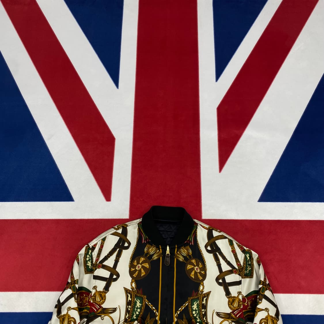 빈티지 패턴 숏 블루종 자켓 실측 M 상품이미지2