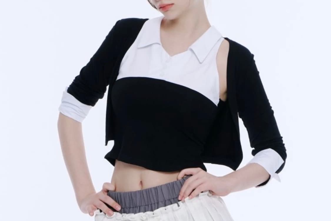 아크메서드 레이어드 슬리브 탑, 볼레로 세트 상품이미지1