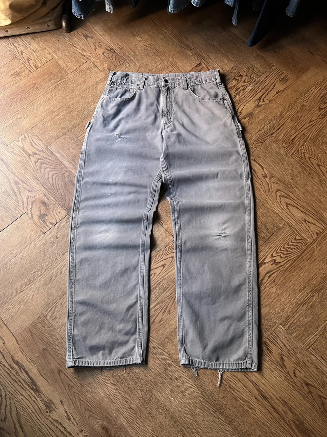 [34]칼하트 USA 빈티지 워싱 차콜 싱글니 카펜터 워크 팬츠 상품이미지1