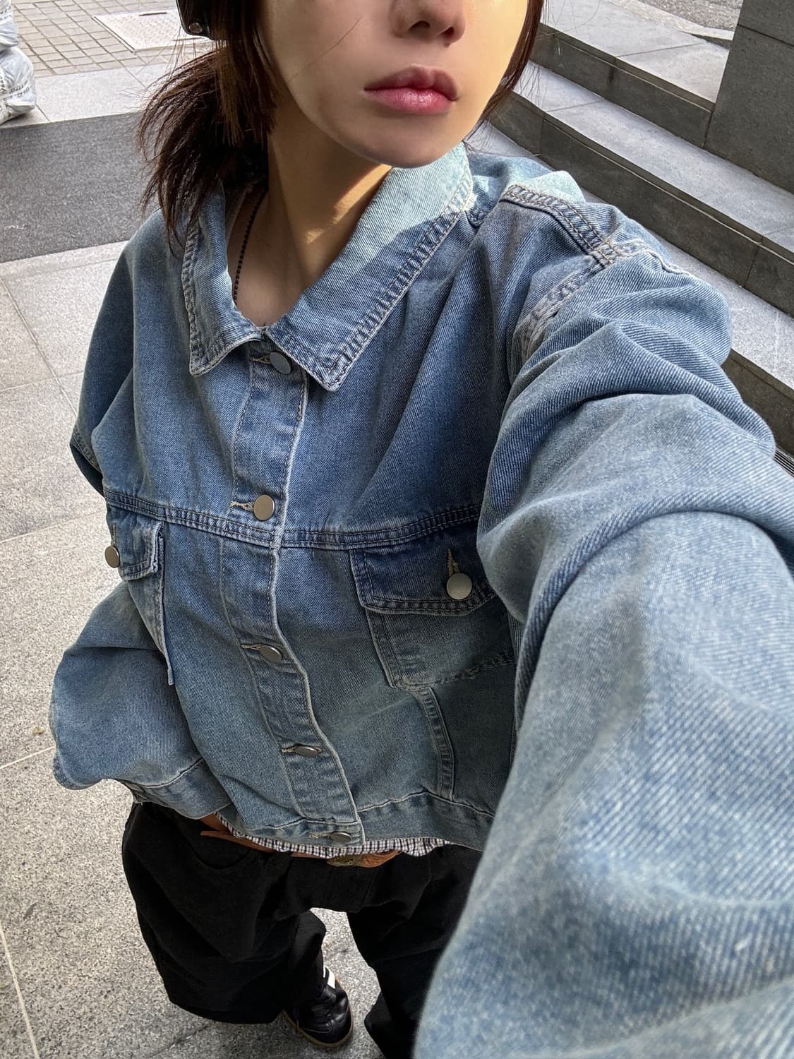 *Pre order [unisex] 시티 워크 빈티지 세미크롭 청자켓 상품이미지3