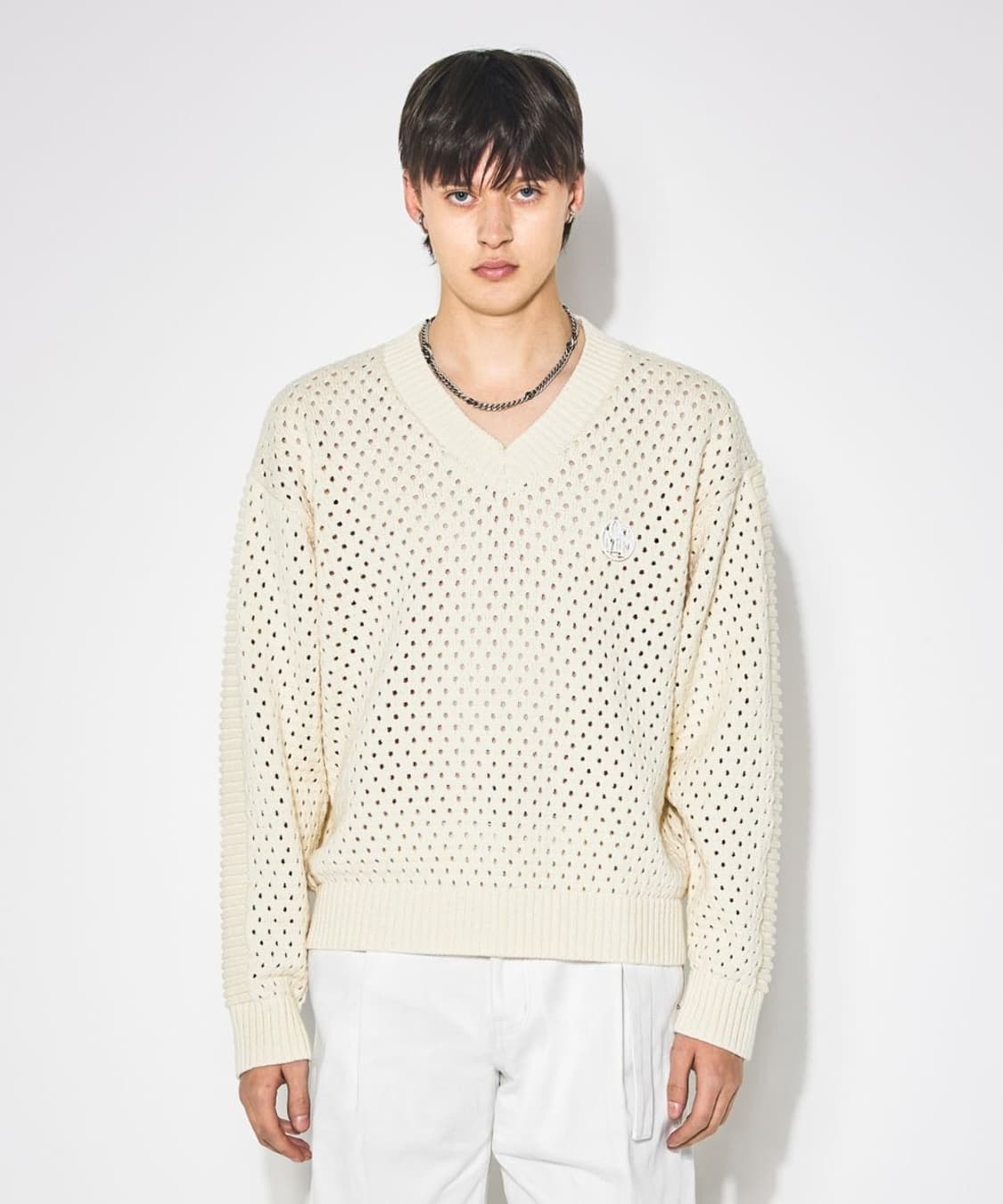 메종미네드 펀칭 니트 아이보리 L  상품이미지2