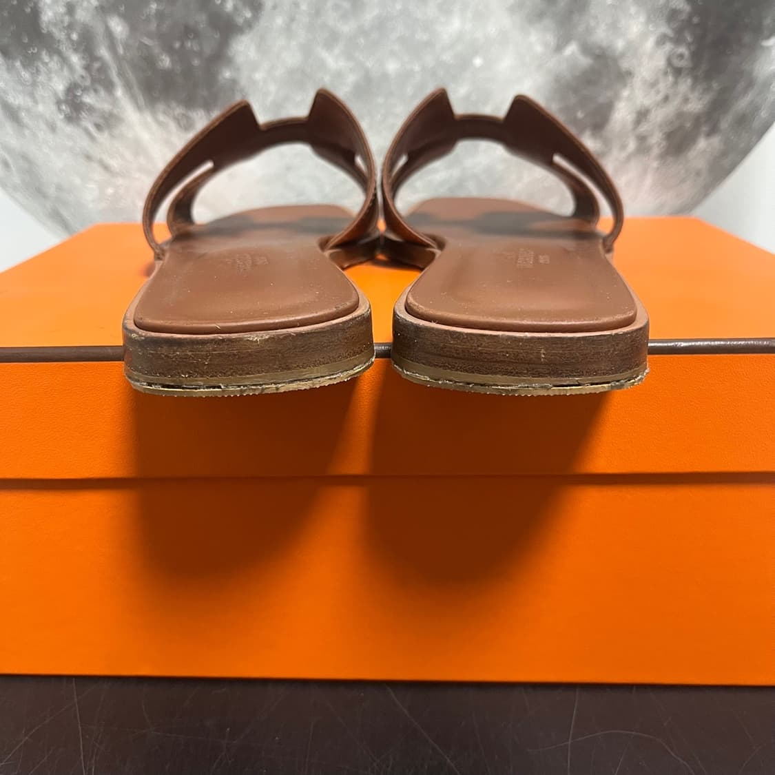 정품 37.5) 에르메스 오란 샌들 브라운 슬리퍼 235~240 상품이미지4