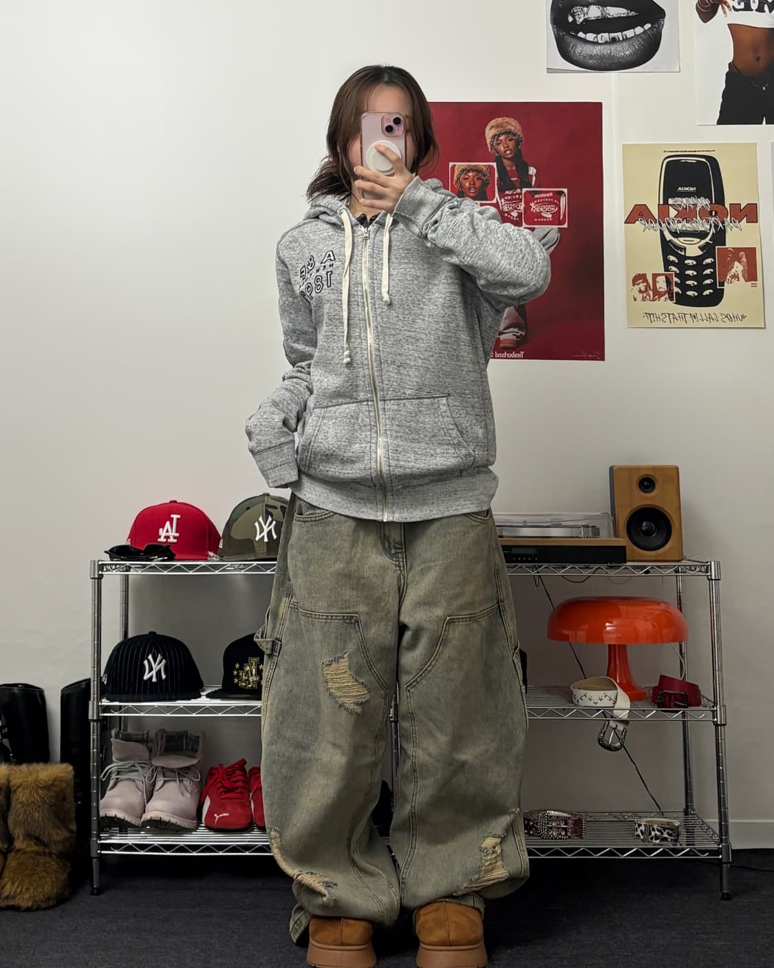 아베크롬비 스펠로고 보카시 니트 후드집업 상품이미지4