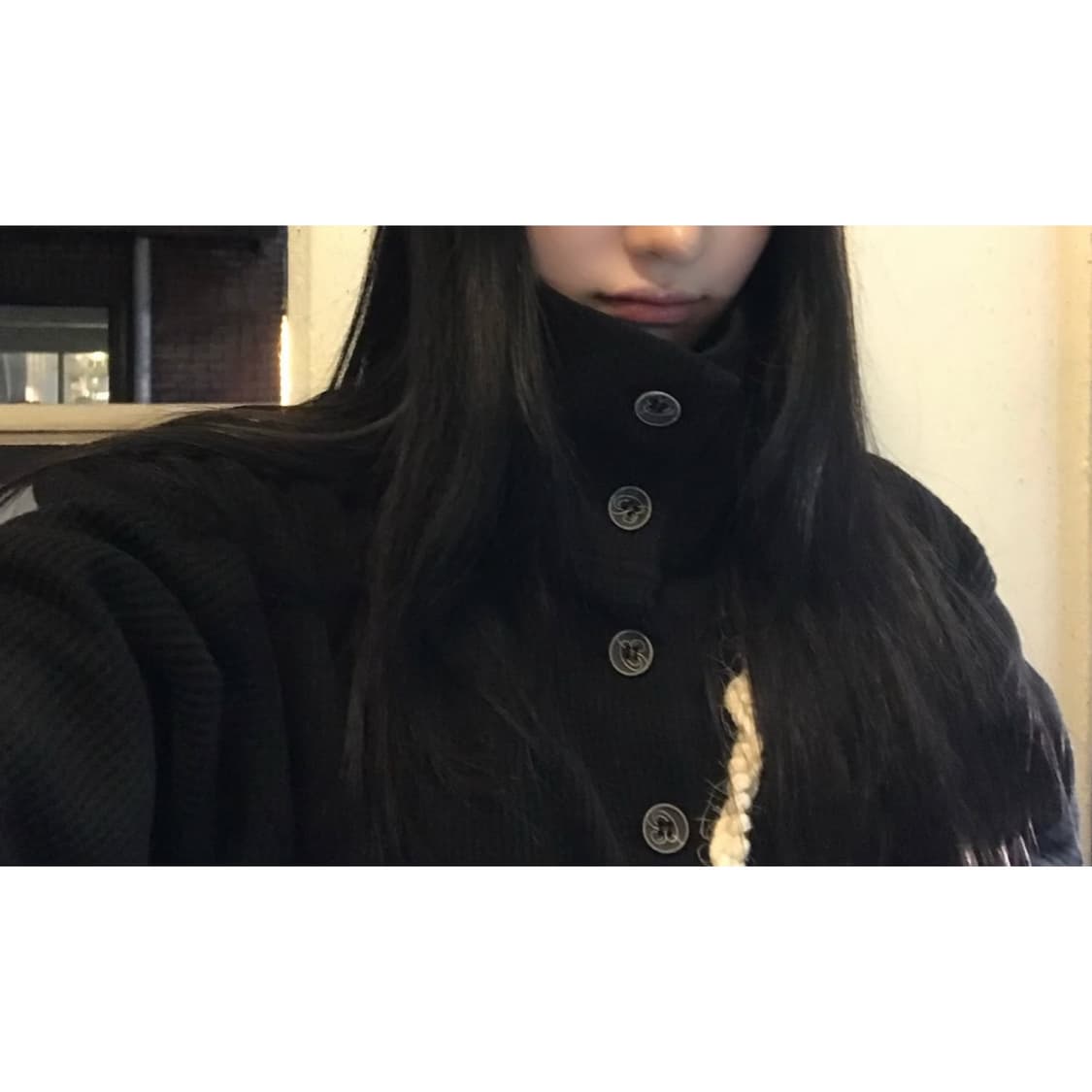 버터니 버튼 와플 집업 블랙 buttony 코이세이오 상품이미지8