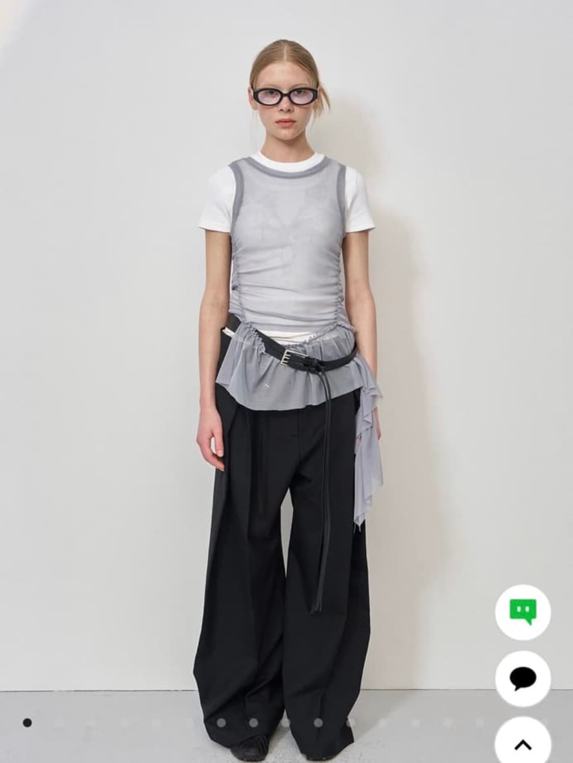 LCDC mesh frill sleeveless top(grey) 상품이미지1