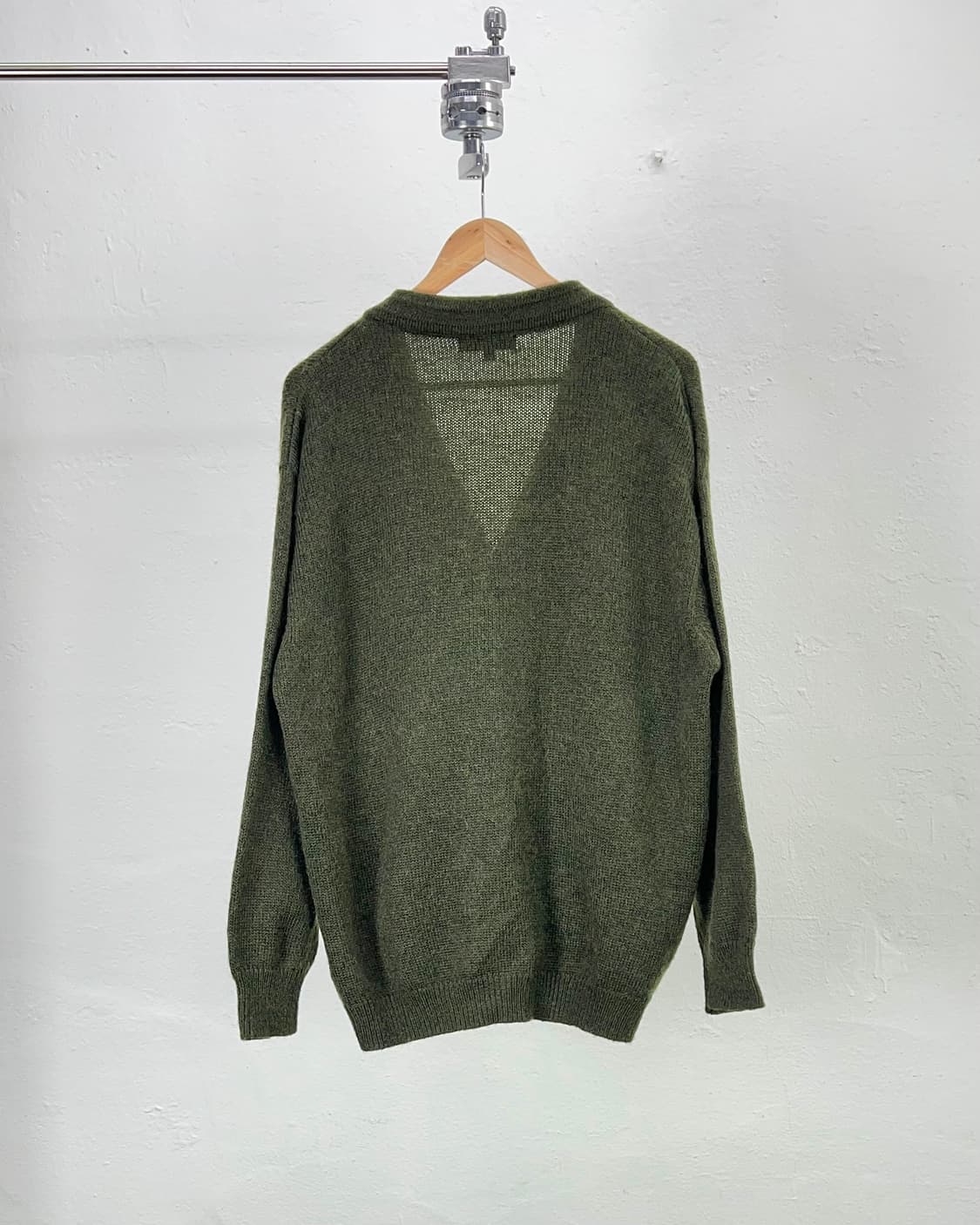 버버리 올리브 그린 램스 울 더블 포켓 브이넥 니트 가디건 상품이미지6