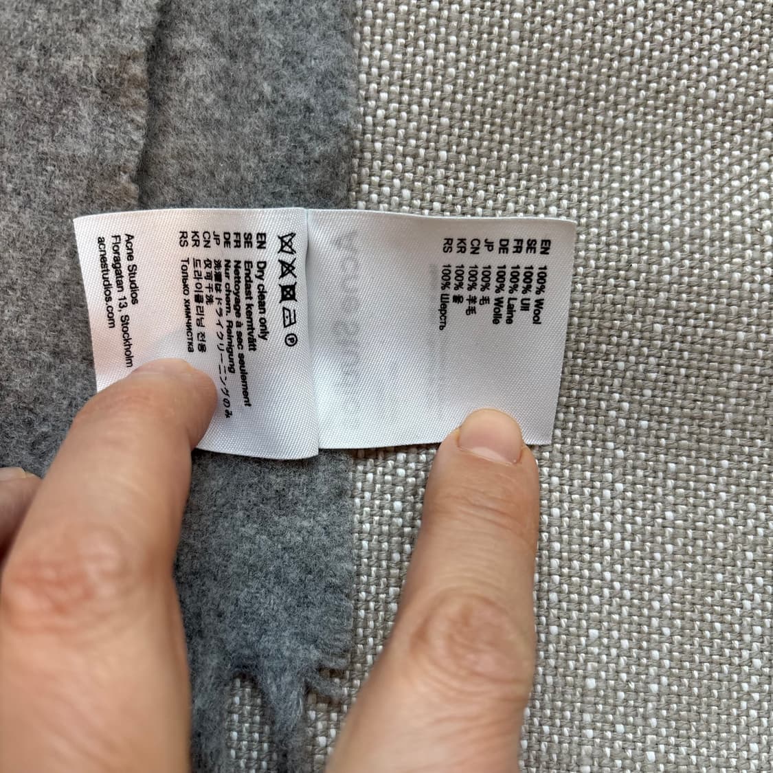 아크네 스튜디오 머플러 멜란지 그레이 울 100 상품이미지8