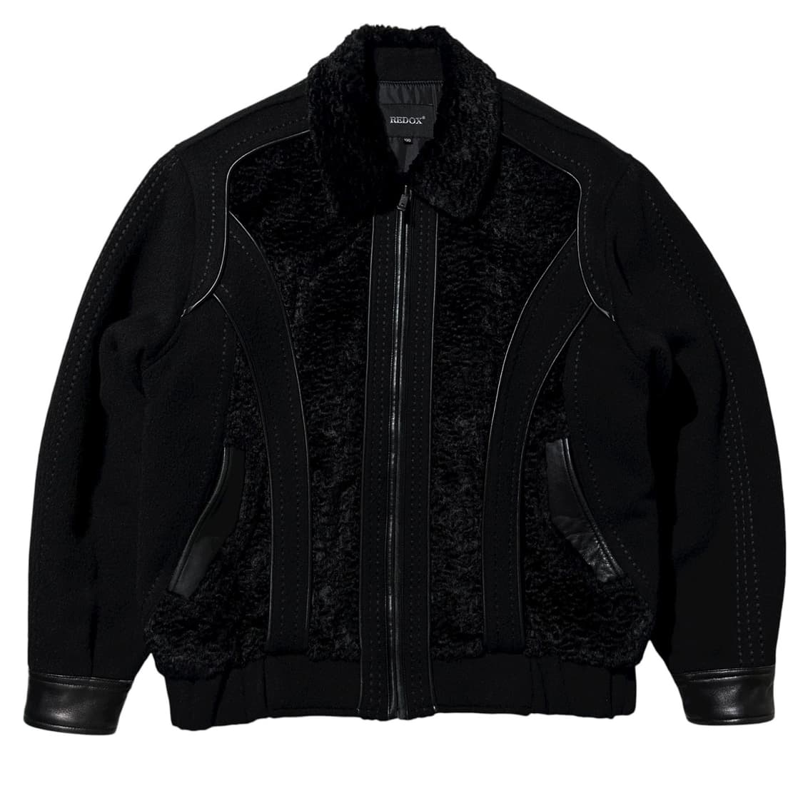 레드옥스 울 램스킨 봄버 자켓 블랙 상품이미지1