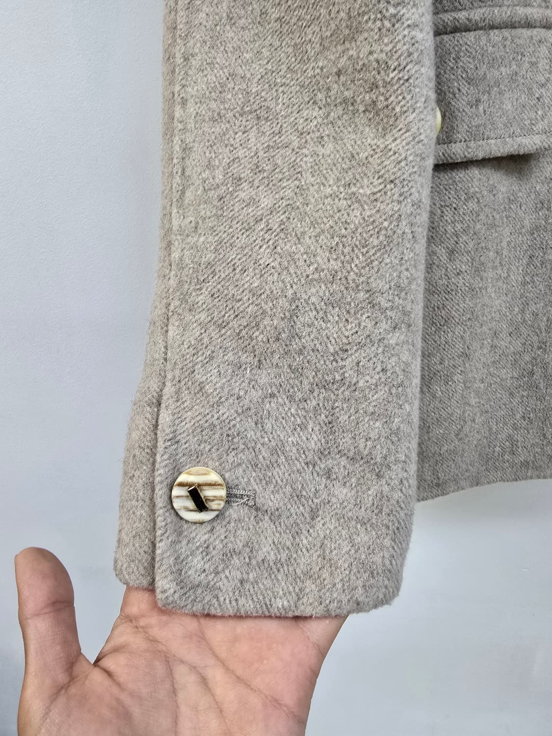 레니본 빅카라 아방핏 캐시미어 블랜딩 헤링본 코트 상품이미지6