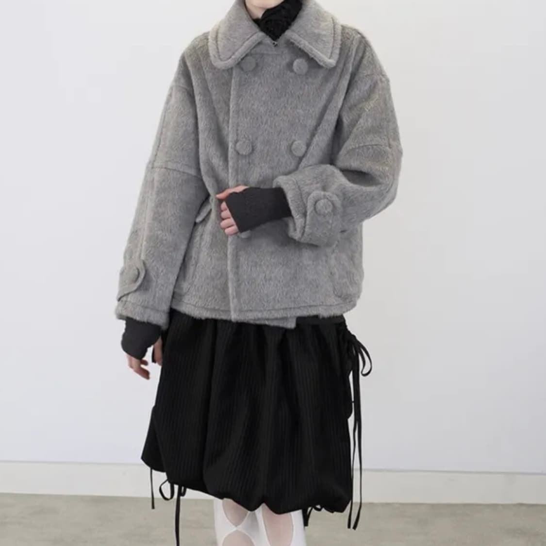 타입서비스 더블 하프 코트 그레이 상품이미지2