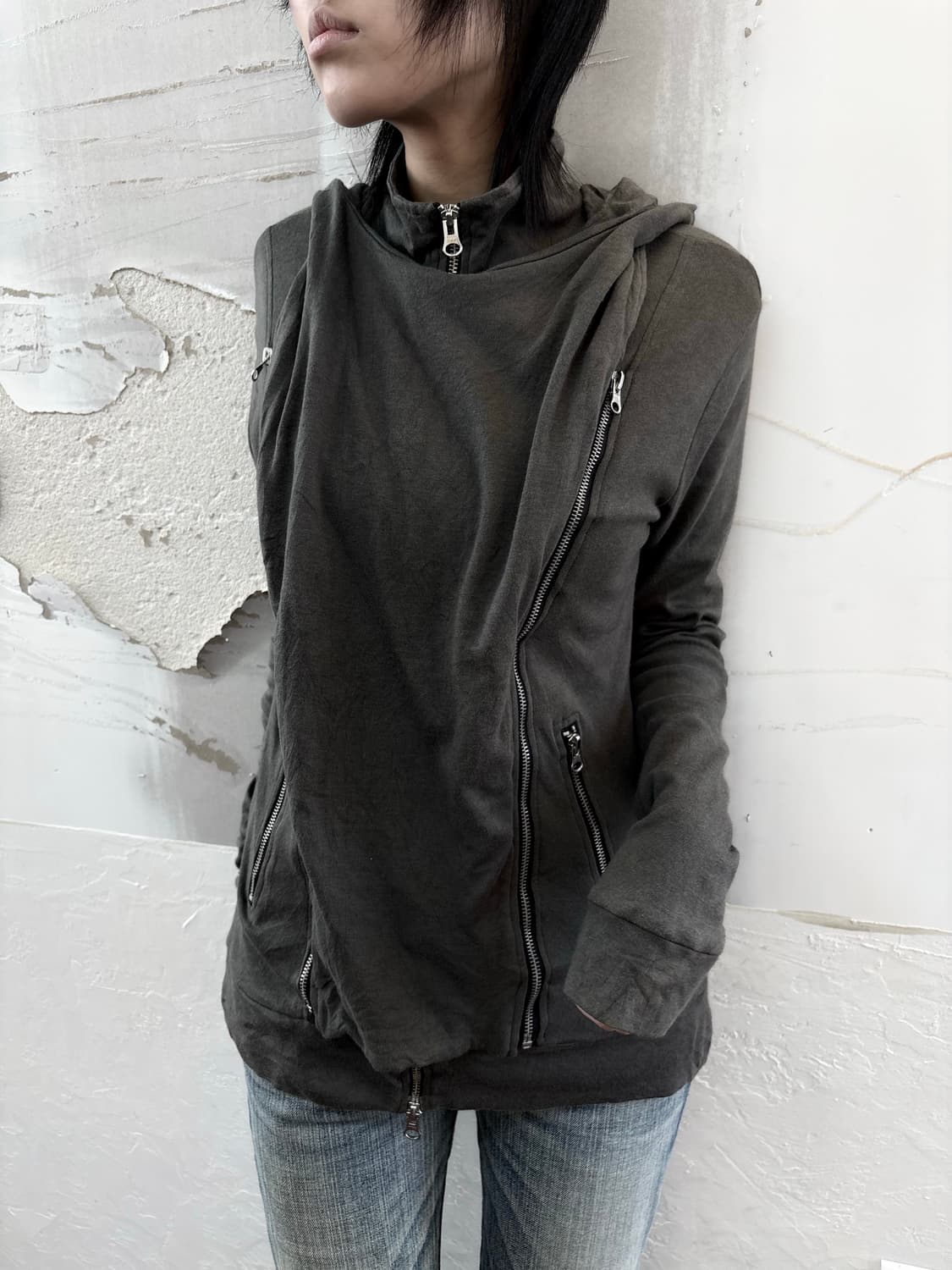 semantic design Khaki Hood Zip-Up 상품이미지2