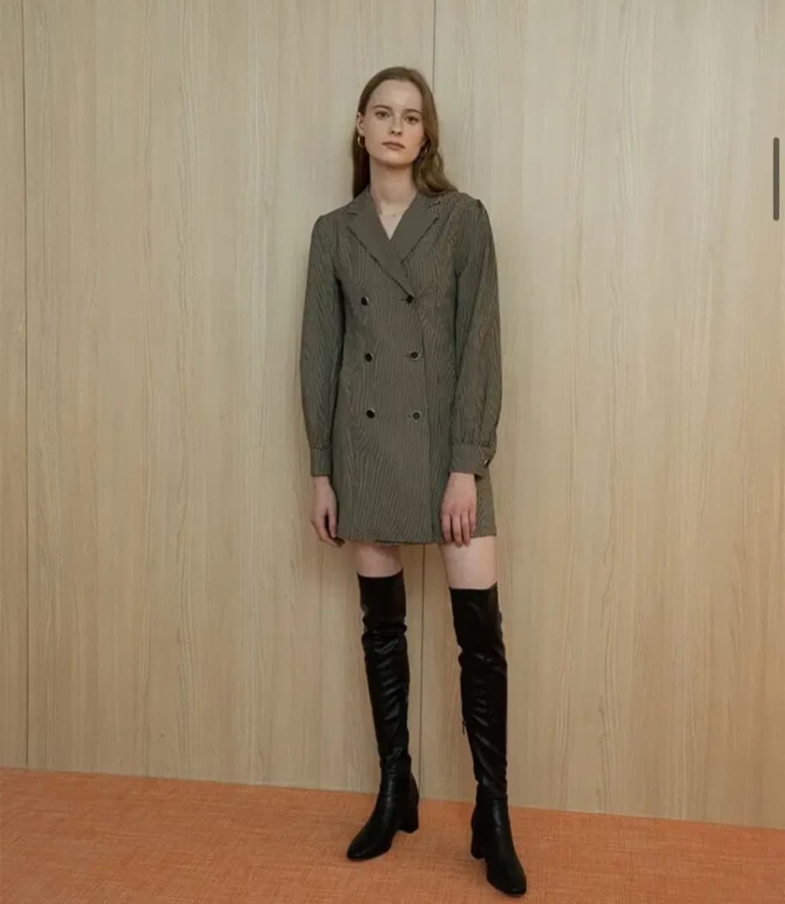 아워코모스 체크 자켓 원피스 상품이미지2