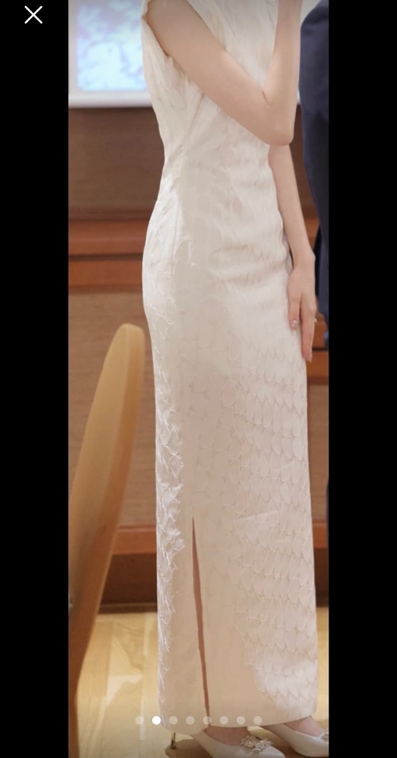 딘트 Dint 2부 결혼 웨딩 드레스 쟈가드 실리브리스 슬릿 롱 맥시 원 상품이미지2