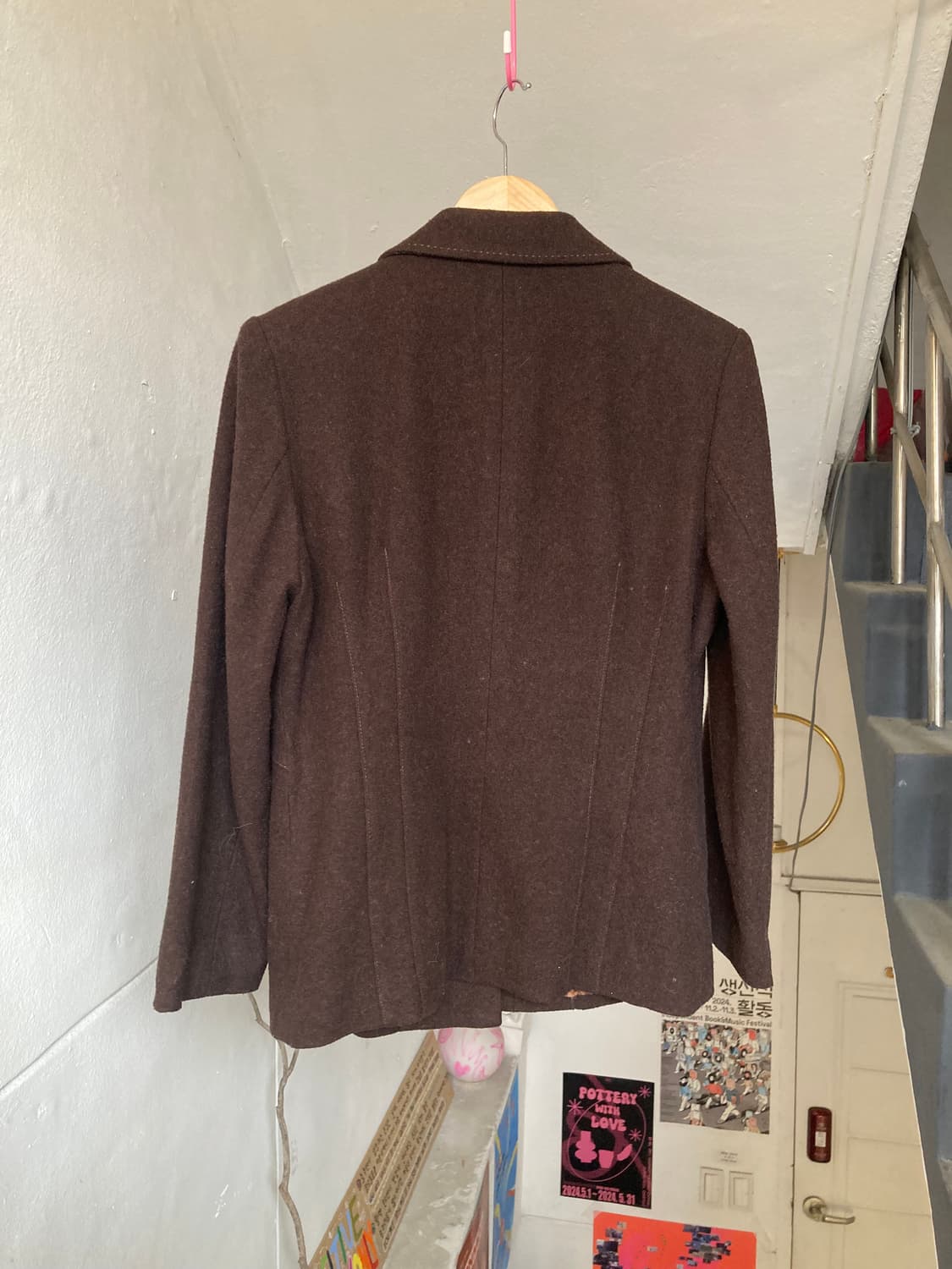 빈티지 브라운 숏 코트 상품이미지5