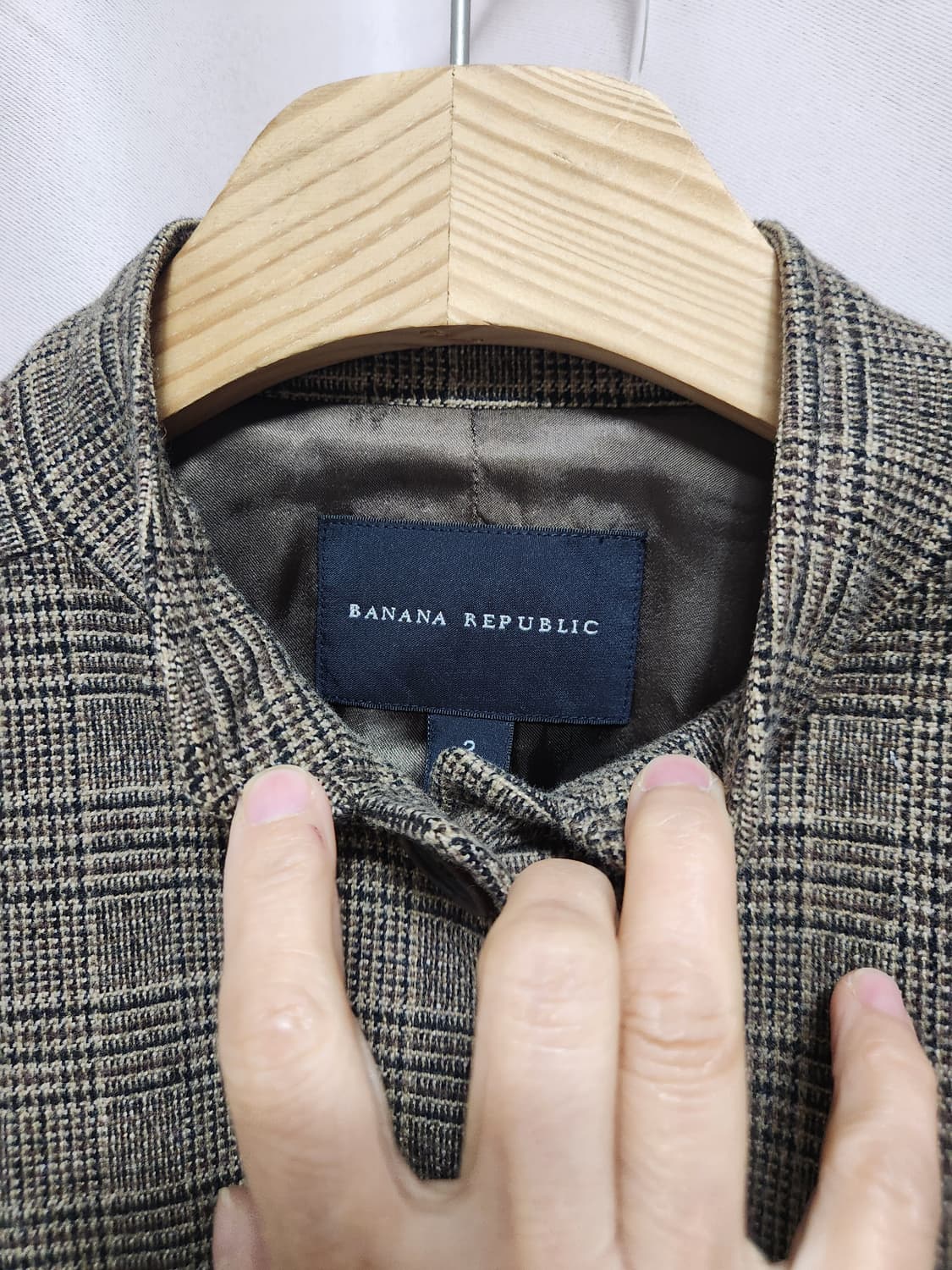 바나나 니퍼블릭 체크무늬 반버튼 숏 자켓 상품이미지5