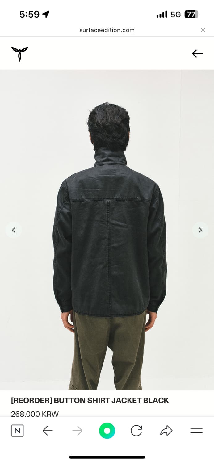 BUTTON SHIRT JACKET BLACK 상품이미지2