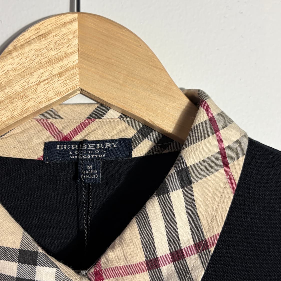 버버리 빈티지 노바체크 배색 카라 블랙 긴팔 티셔츠 (무료배송) 상품이미지3