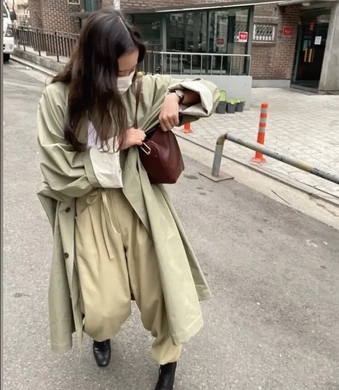 에토스 카키 트렌치코트 ETHOS 상품이미지5