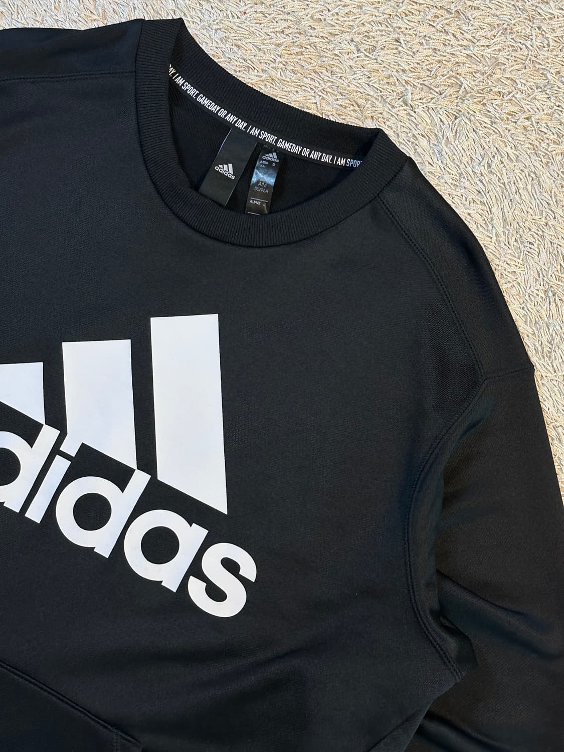 아디다스 ADIDAS 빅로고 트레이닝 탑 맨투맨 블랙 상품이미지2