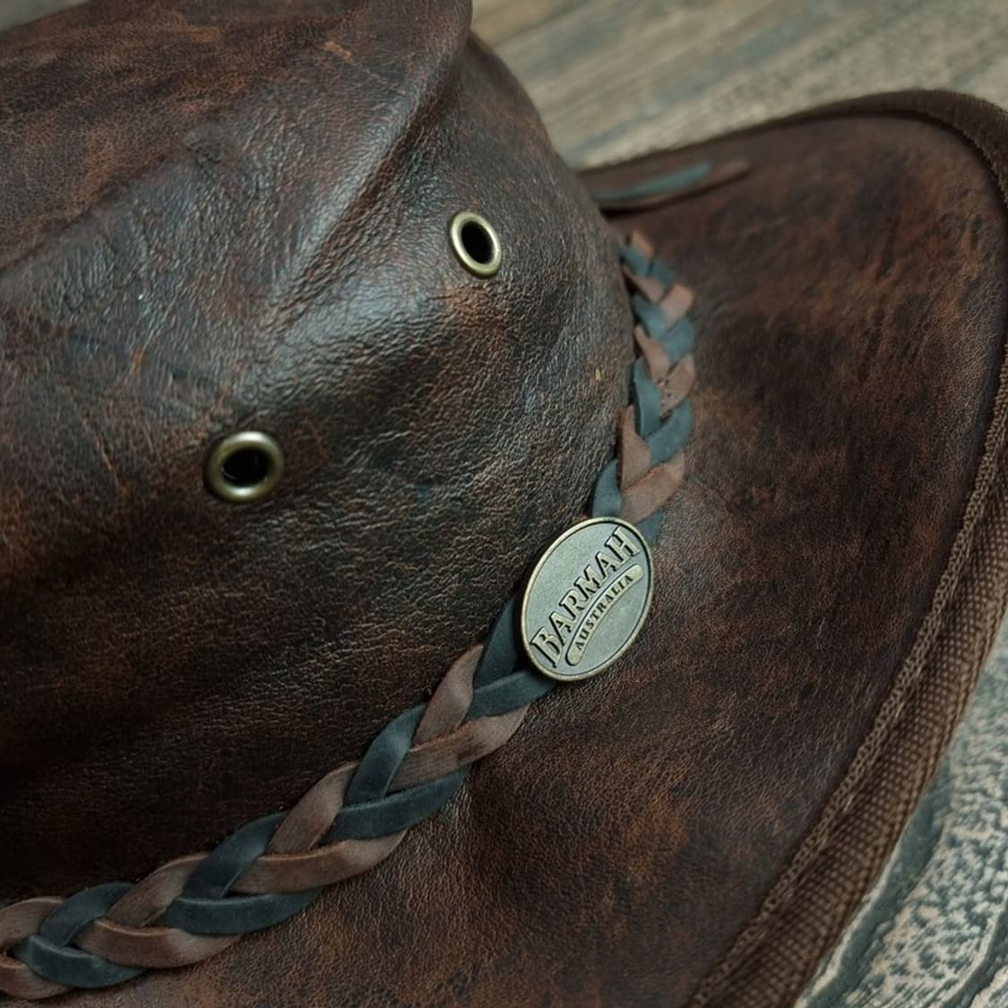 [바마 햇츠 오스트레일리아] 캥거루 레더 페도라 브라운 M19712 상품이미지6