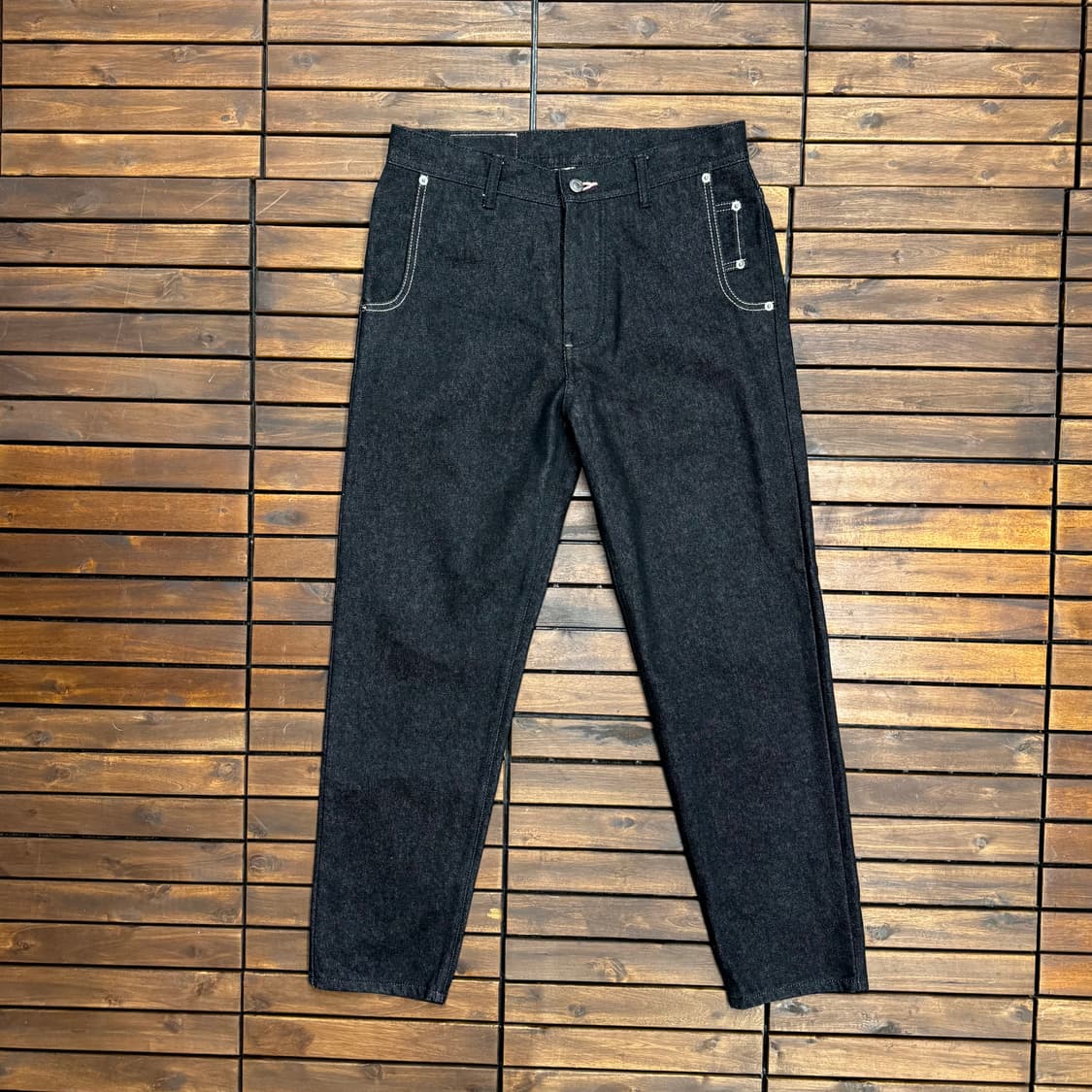 connote 핑크 스티치 테이퍼드 블랙진 (31)   상품이미지1