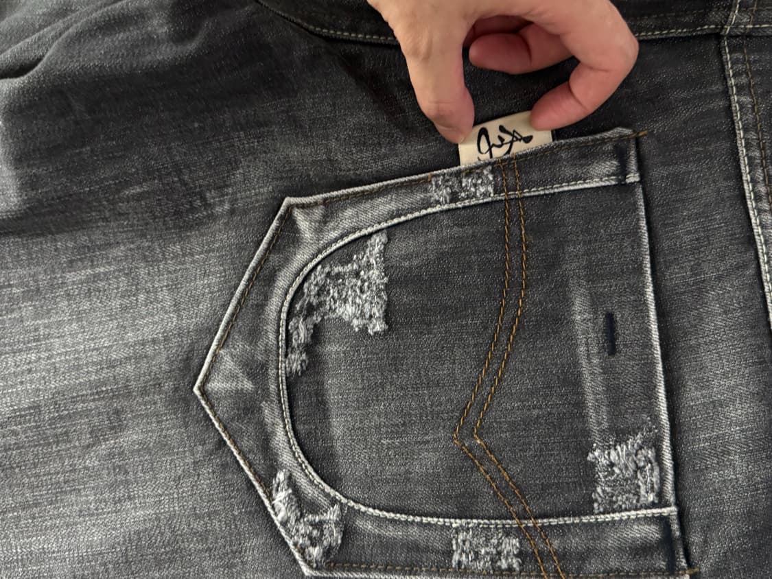 빈티지 y2k 워싱 흑청데님 상품이미지4