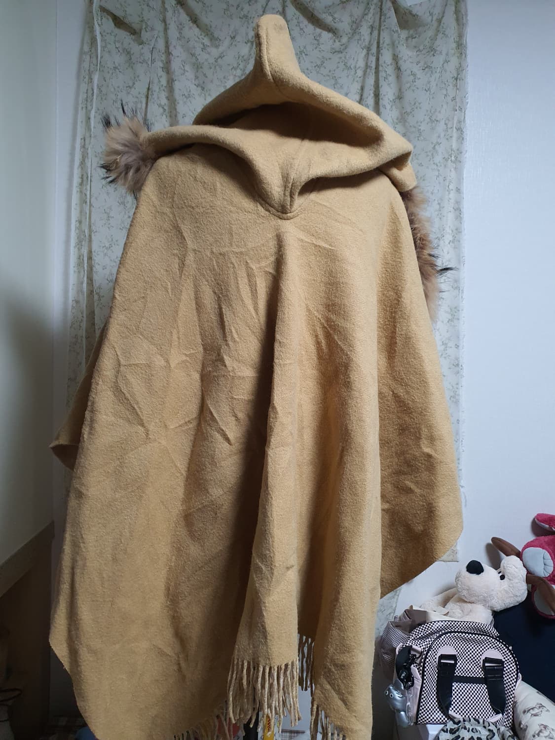 [빈티지] 달천 후드 퍼 머플러 숄 망토 스타일 상품이미지6