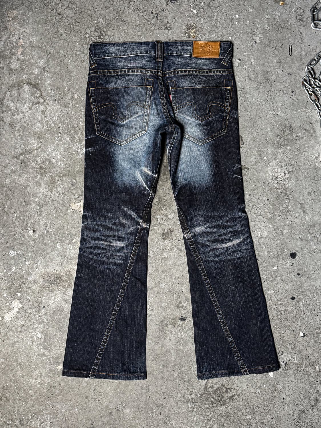 Tornado Mart – Heavy Washed Boot-cut Den 상품이미지6
