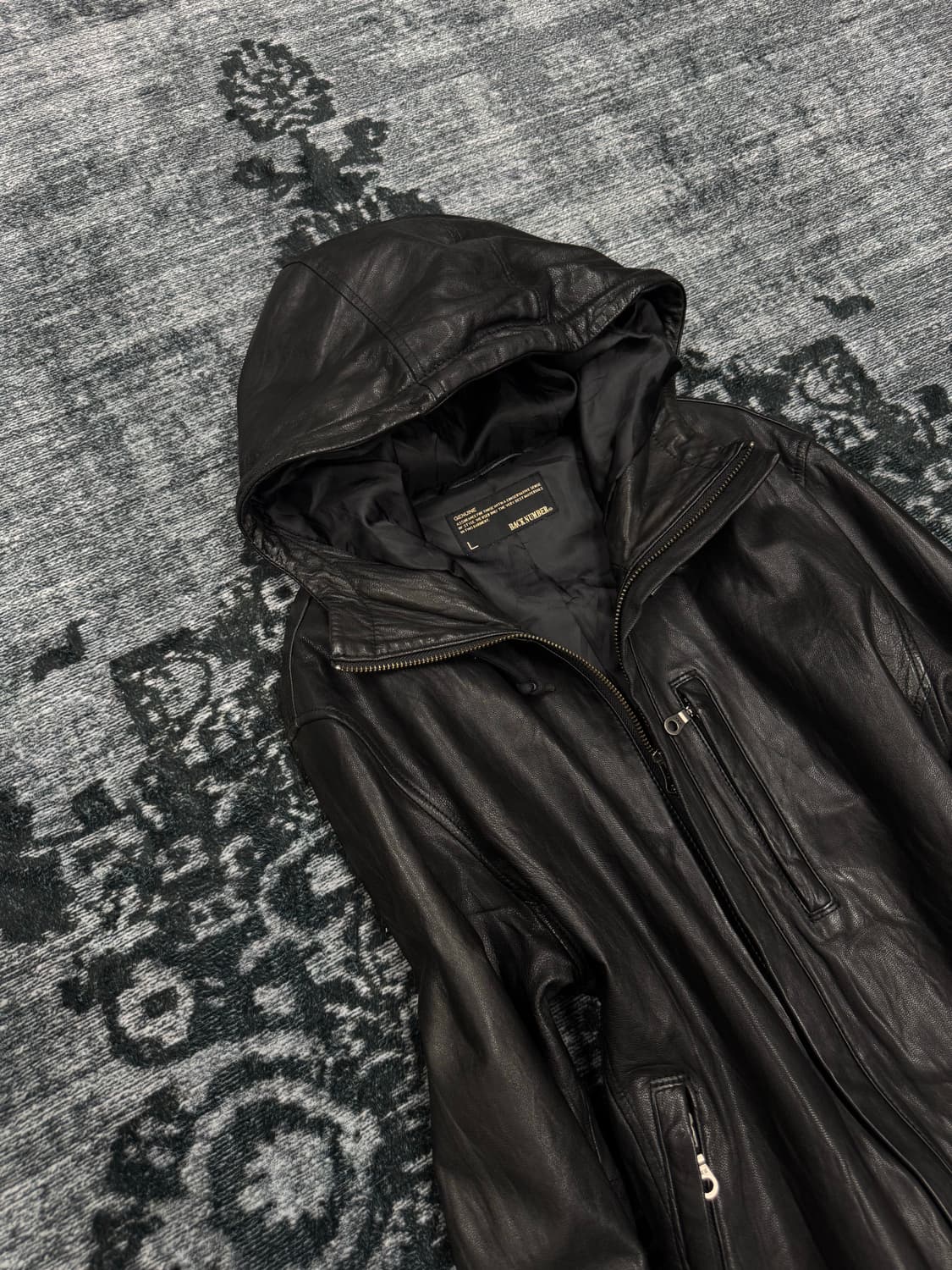 Back number sheep skin hood rider jacket 상품이미지2