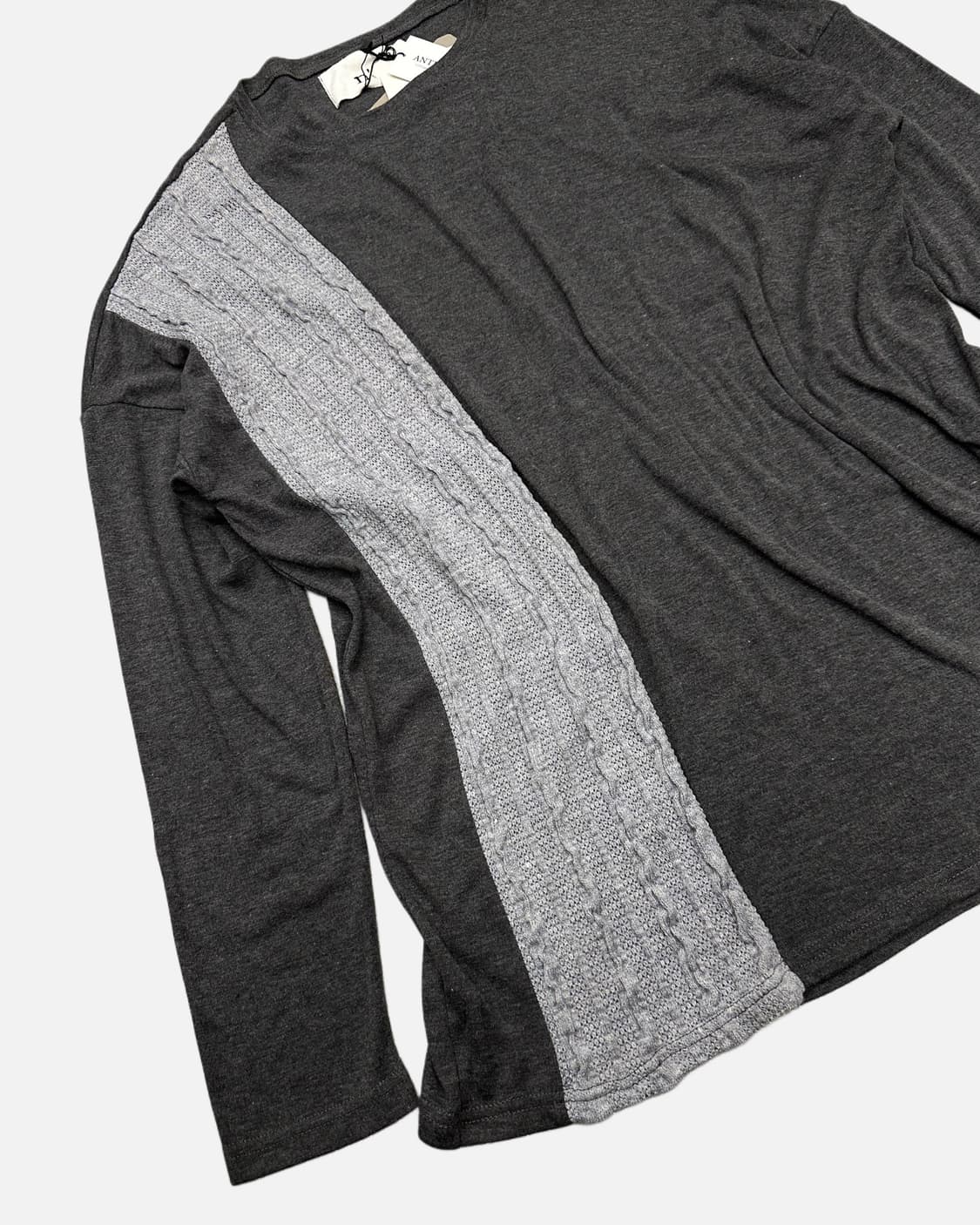 N'OR knit mix charcoal t-shirt 상품이미지2