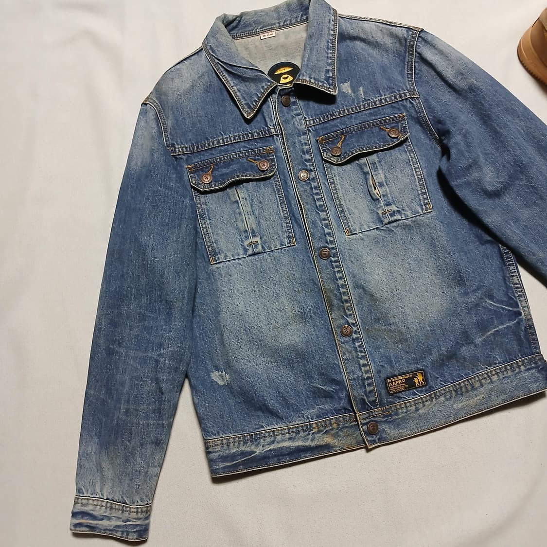 AAPE 에이프 바이베이프 구제 빈티지 트러커 청자켓 데님 상품이미지3