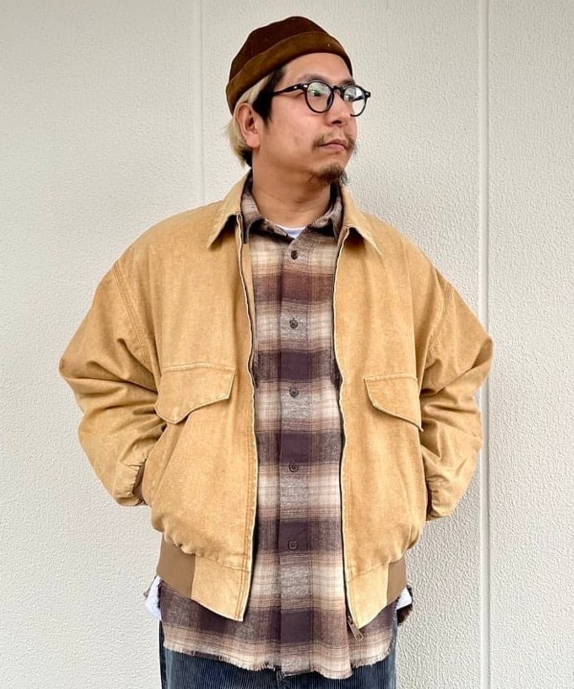 빔즈 코튼 봄버 자켓 블루종 베이지 (S) 상품이미지6