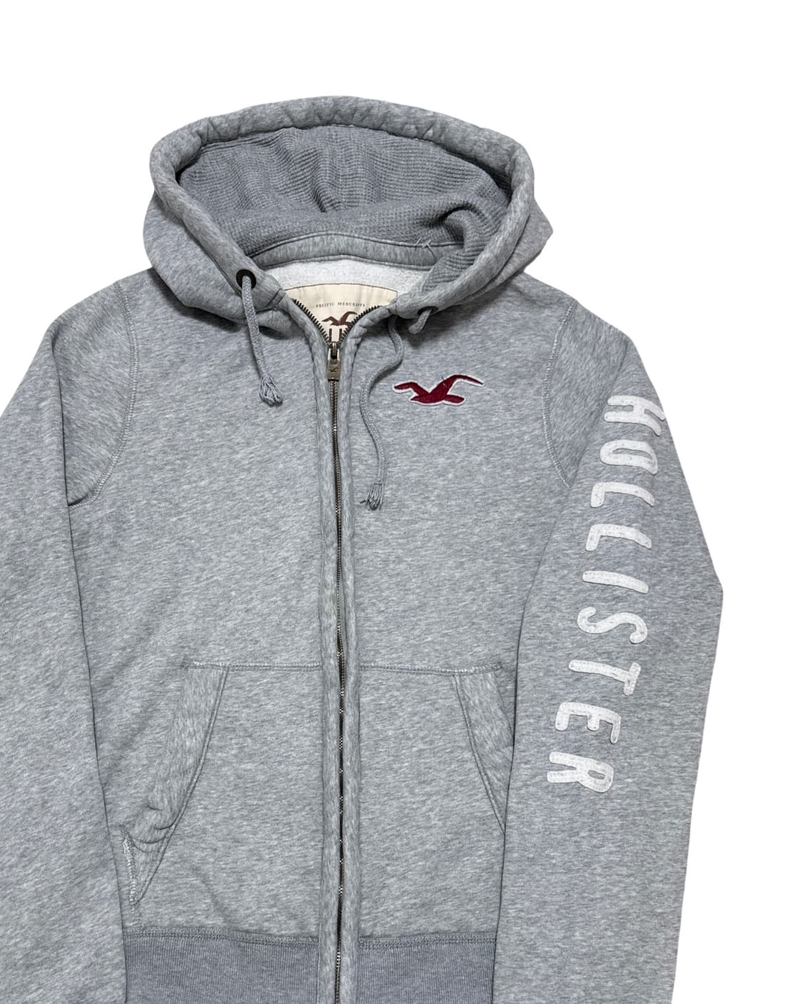 홀리스터 스펠로고 회색 후드집업 상품이미지2