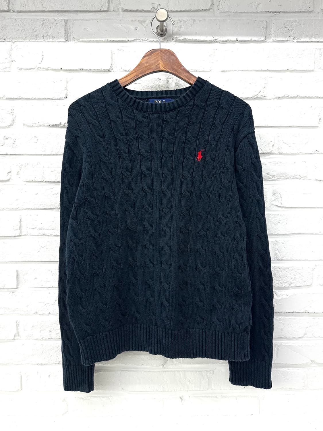 폴로 네이비 꽈베기 니트 상품이미지3
