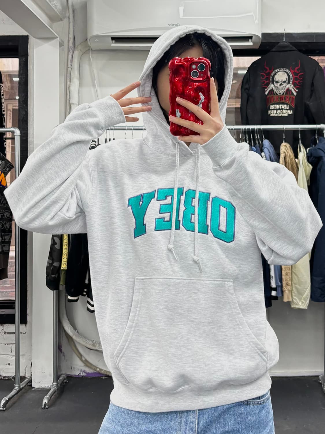 오베이 빅로고 후드티 상품이미지2