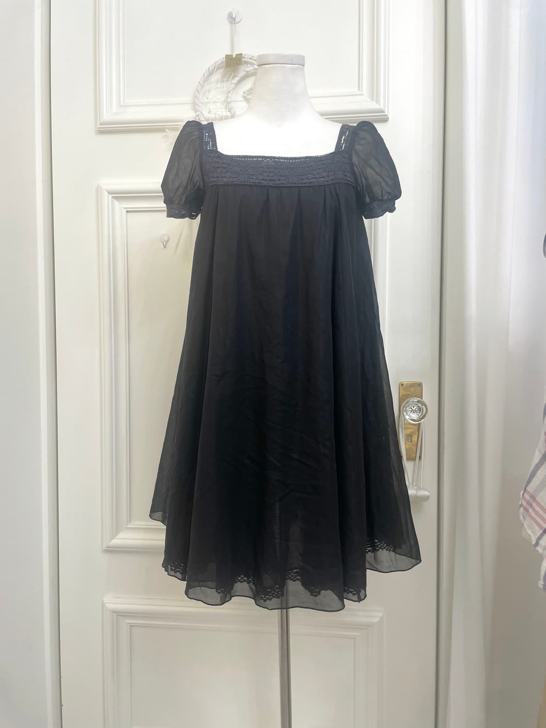 black lace point puff linen opc(size-36) 상품이미지1