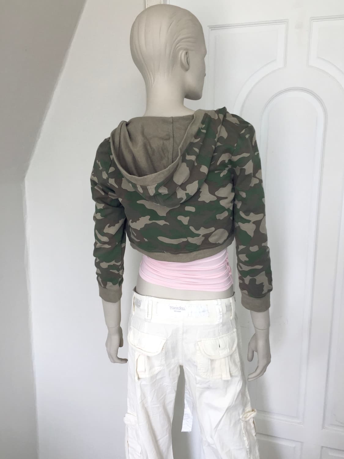 Camouflage Beaded Hoodie Bolero 상품이미지6