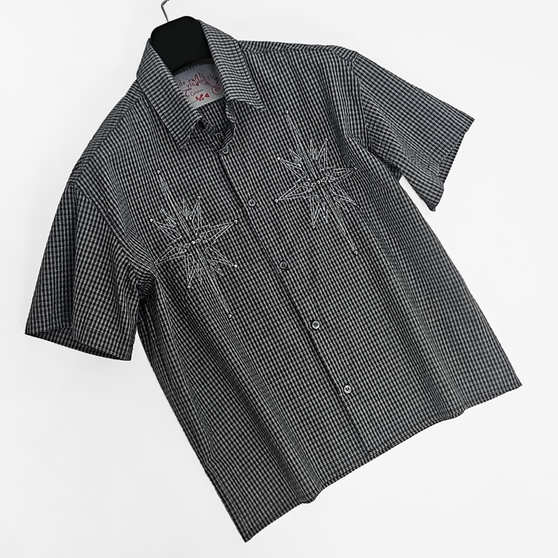 Sawaki 피어싱 리벳 글레어 하프 셔츠 (dark gray) 상품이미지2
