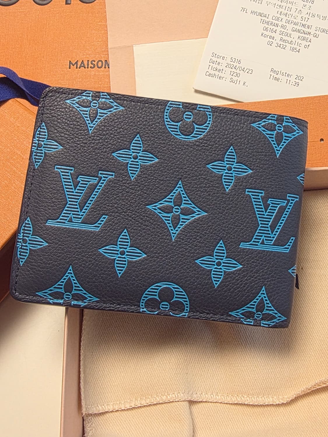 [풀구성] 루이비통 쉐도우 이클립스 반 지갑 네이비 상품이미지6